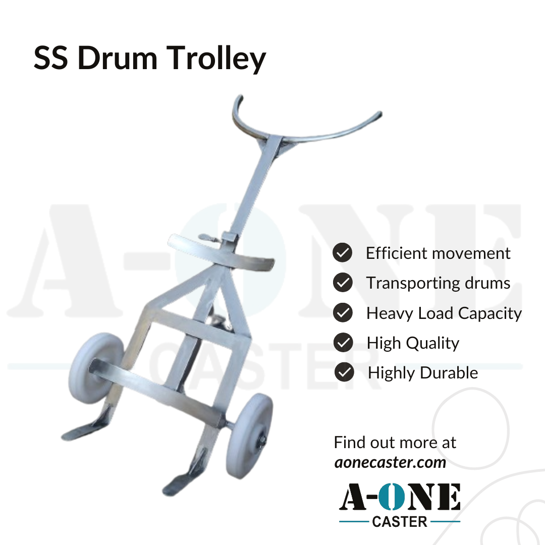 Premium SS Drum Trolley - A-ONE Caster